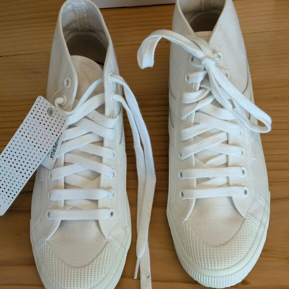 Superga High Tops Shoes White Womens 9 | Mens 7.5 Swallow Tail New in Box w Tags - Picture 5 of 12